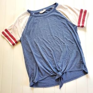 Pink Rose Knotted T shirt